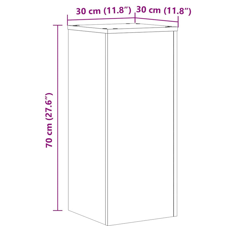 plantestativer 2 stk. 30x30x70 cm konstrueret træ betongrå