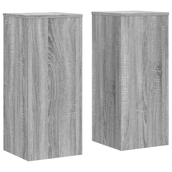 plantestativer 2 stk. 30x30x70 cm konstrueret træ grå sonoma-eg