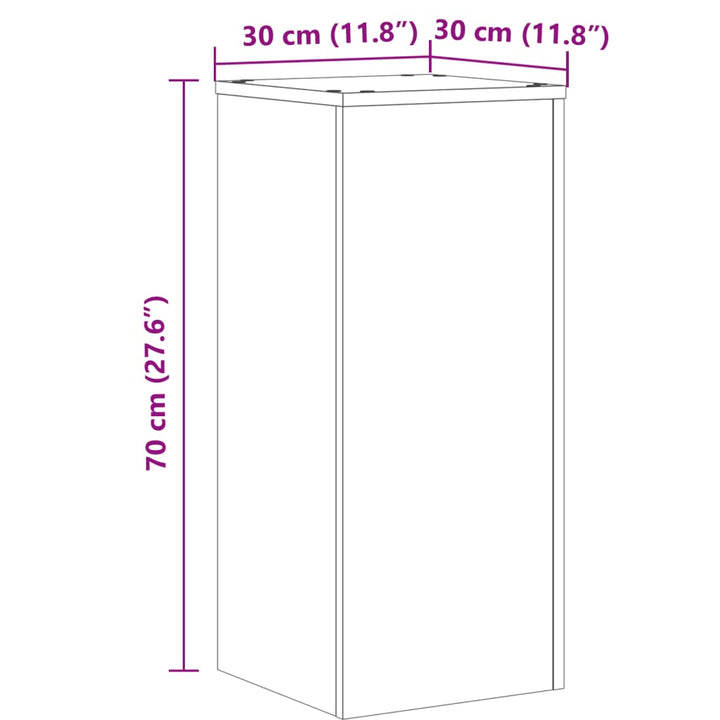 plantestativer 2 stk. 30x30x70 cm konstrueret træ grå sonoma-eg