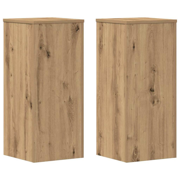 plantestativer 2 stk. 30x30x70 cm konstrueret træ egetræsfarvet