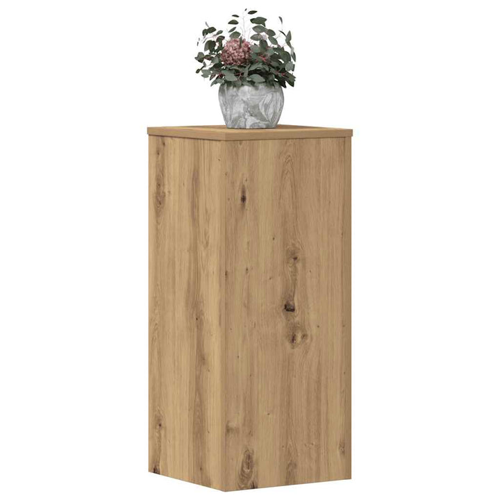 plantestativer 2 stk. 30x30x70 cm konstrueret træ egetræsfarvet