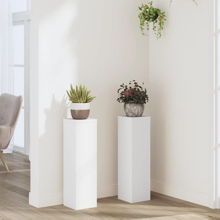 Planteholder 2 stk. Hvid 17 x 17 x 60 cm Konstrueret træ