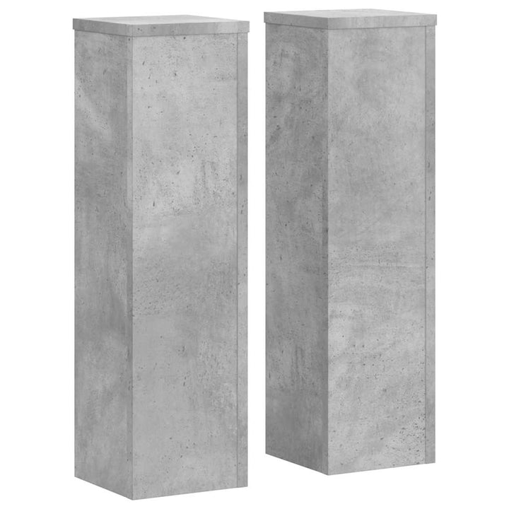 plantestativer 2 stk. 17x17x60 cm konstrueret træ betongrå