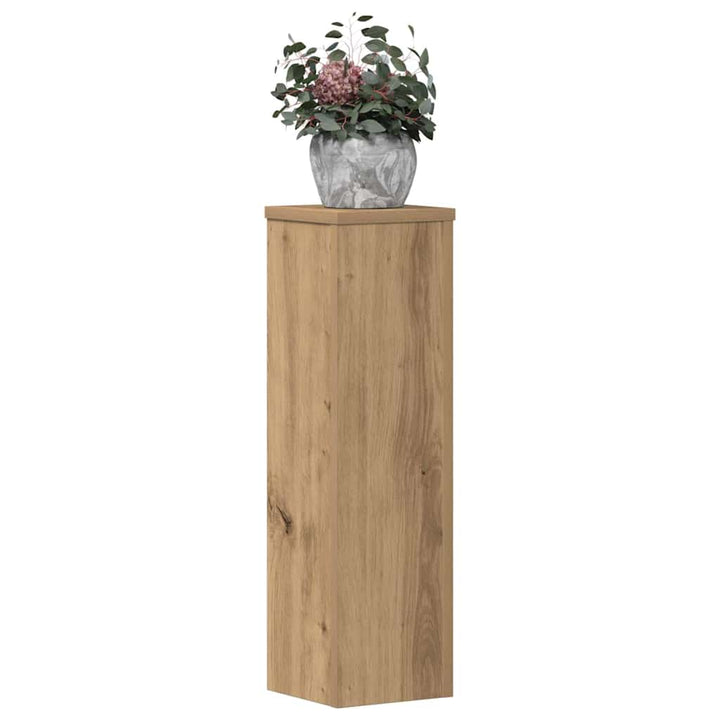 plantestativer 2 stk. 17x17x60 cm konstrueret træ egetræsfarvet