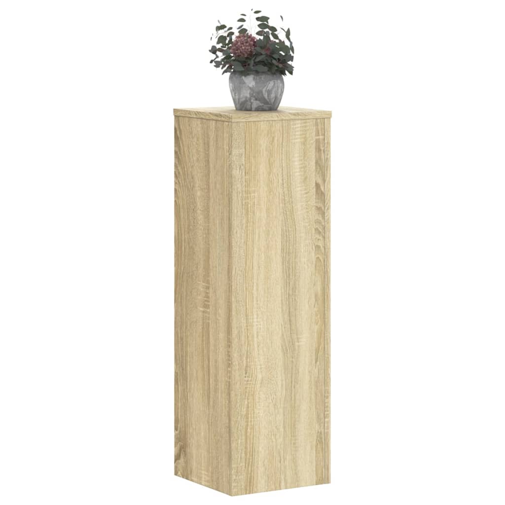 plantestativer 2 stk. 25x25x80 cm konstrueret træ sonoma-eg