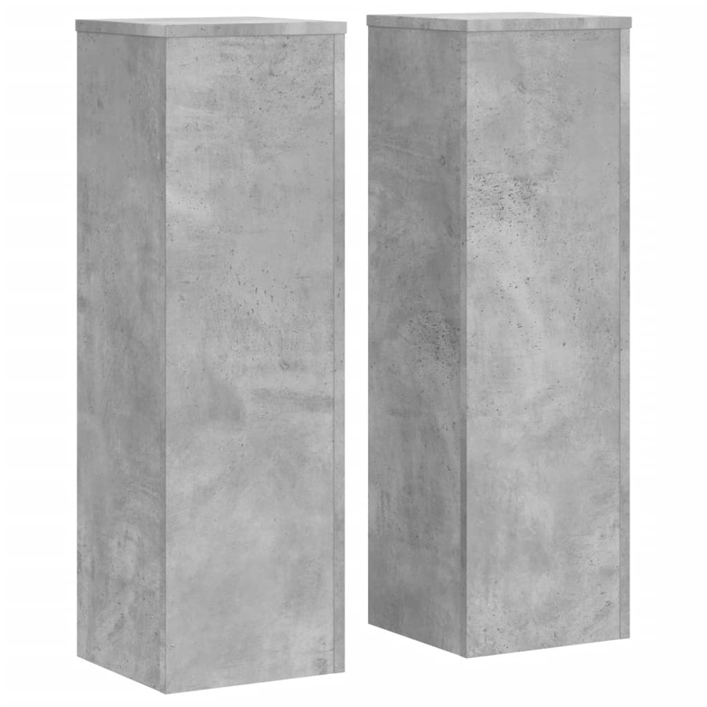 plantestativer 2 stk. 25x25x80 cm konstrueret træ betongrå