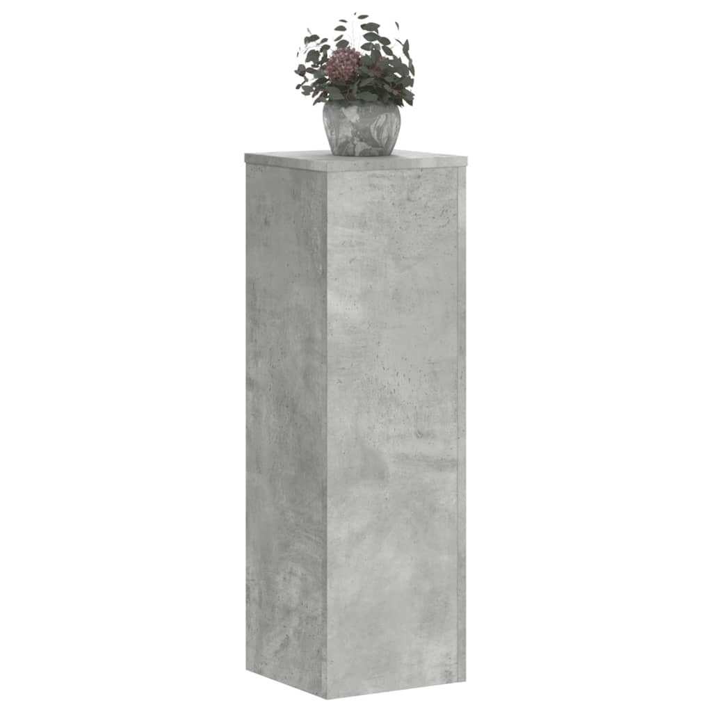 plantestativer 2 stk. 25x25x80 cm konstrueret træ betongrå