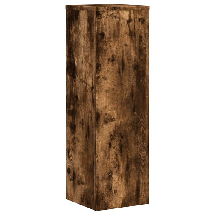 plantestativer 2 stk. 25x25x80 cm konstrueret træ røget eg