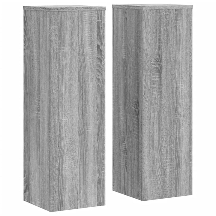plantestativer 2 stk. 25x25x80 cm konstrueret træ grå sonoma-eg
