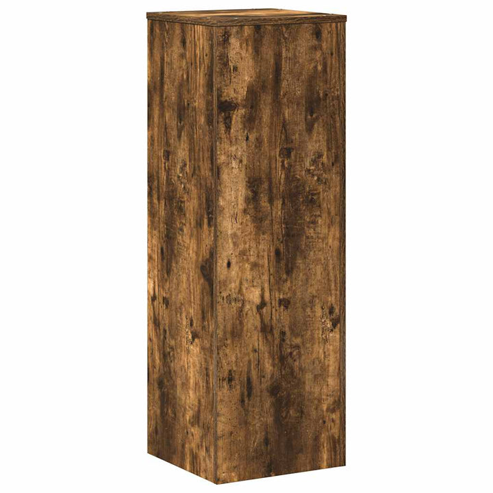 plantestativ 33x33x100 cm konstrueret træ røget egetræsfarve