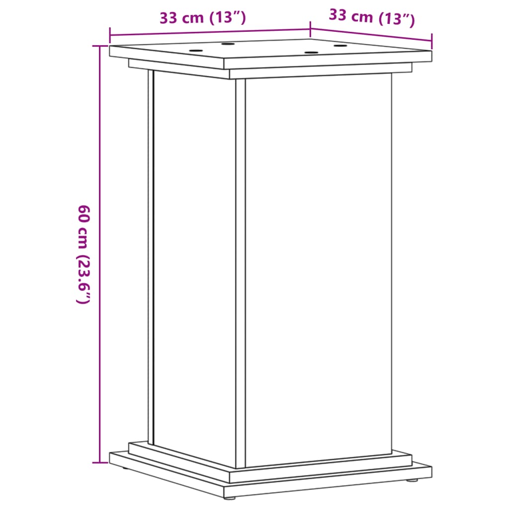 plantestativ 33x33x60 cm konstrueret træ betongrå