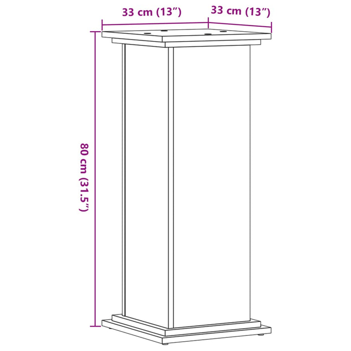 plantestativ 33x33x80 cm konstrueret træ betongrå