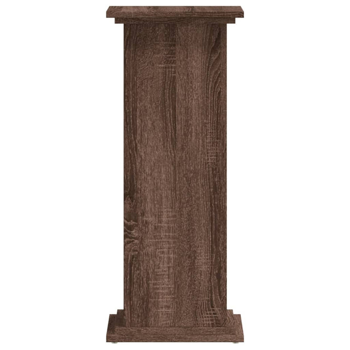 plantestativ 33x33x80 cm konstrueret træ brun egetræsfarve