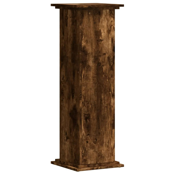 plantestativ 33x33x100 cm konstrueret træ røget egetræsfarve