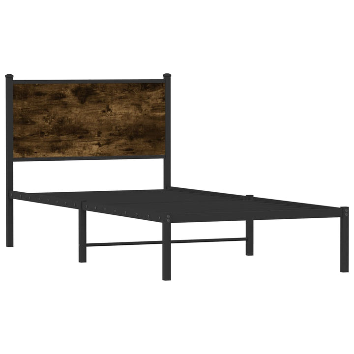 sengeramme uden madras 75x190 cm metal røget egetræsfarve