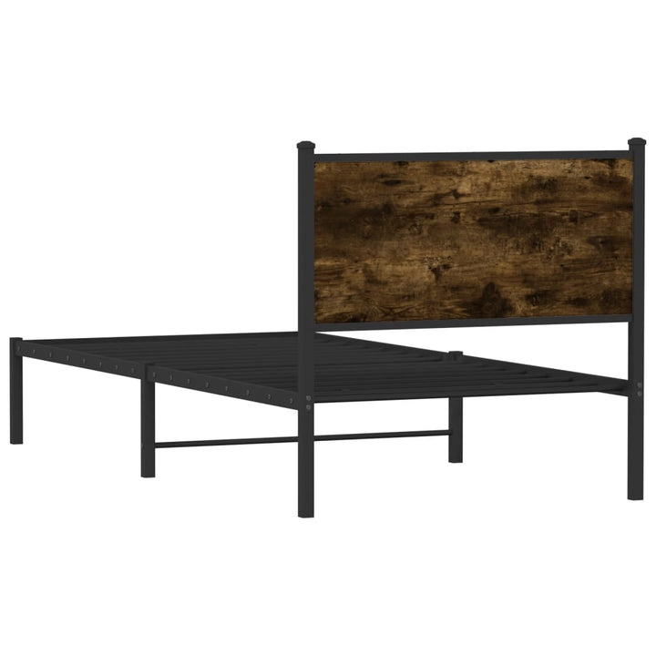 sengeramme uden madras 80x200 cm metal røget egetræsfarve