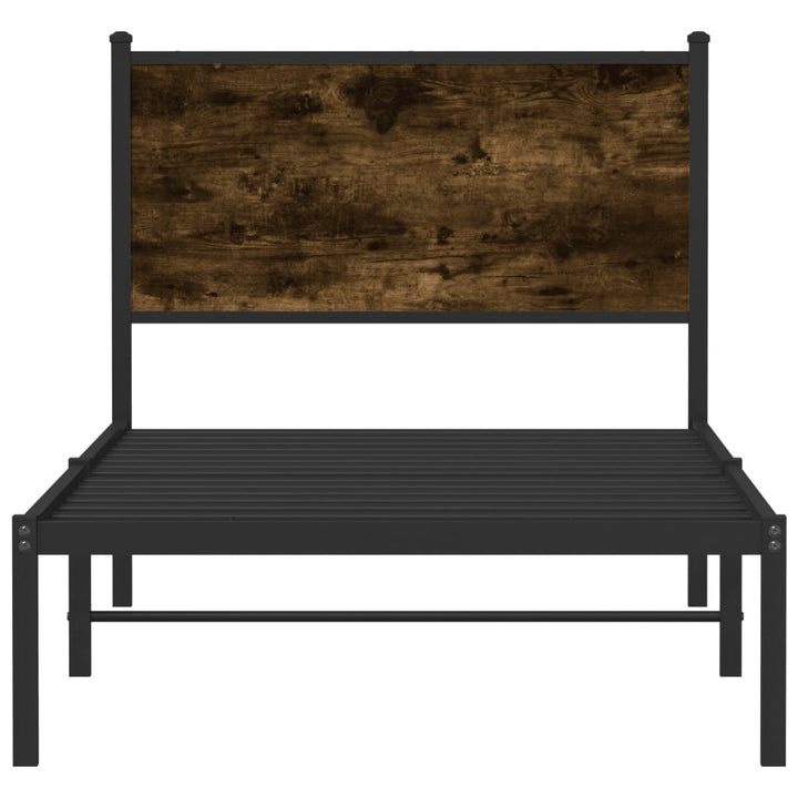 sengeramme uden madras 90x190 cm metal røget egetræsfarve