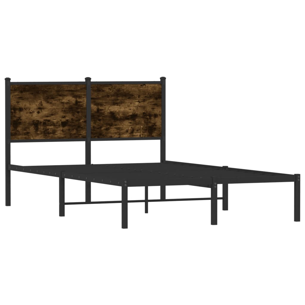 sengeramme uden madras 120x190 cm metal røget egetræsfarve