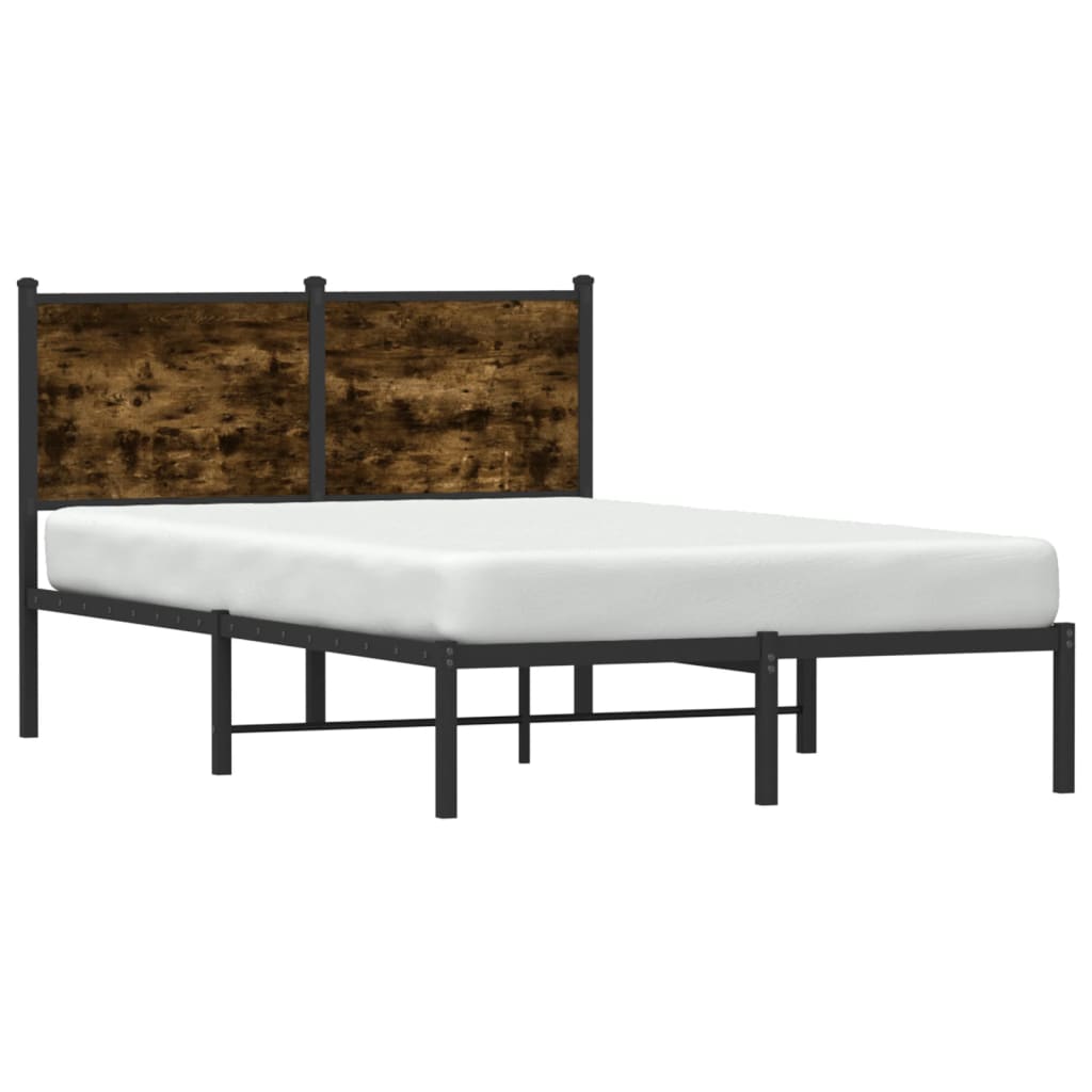 sengeramme uden madras 120x190 cm metal røget egetræsfarve
