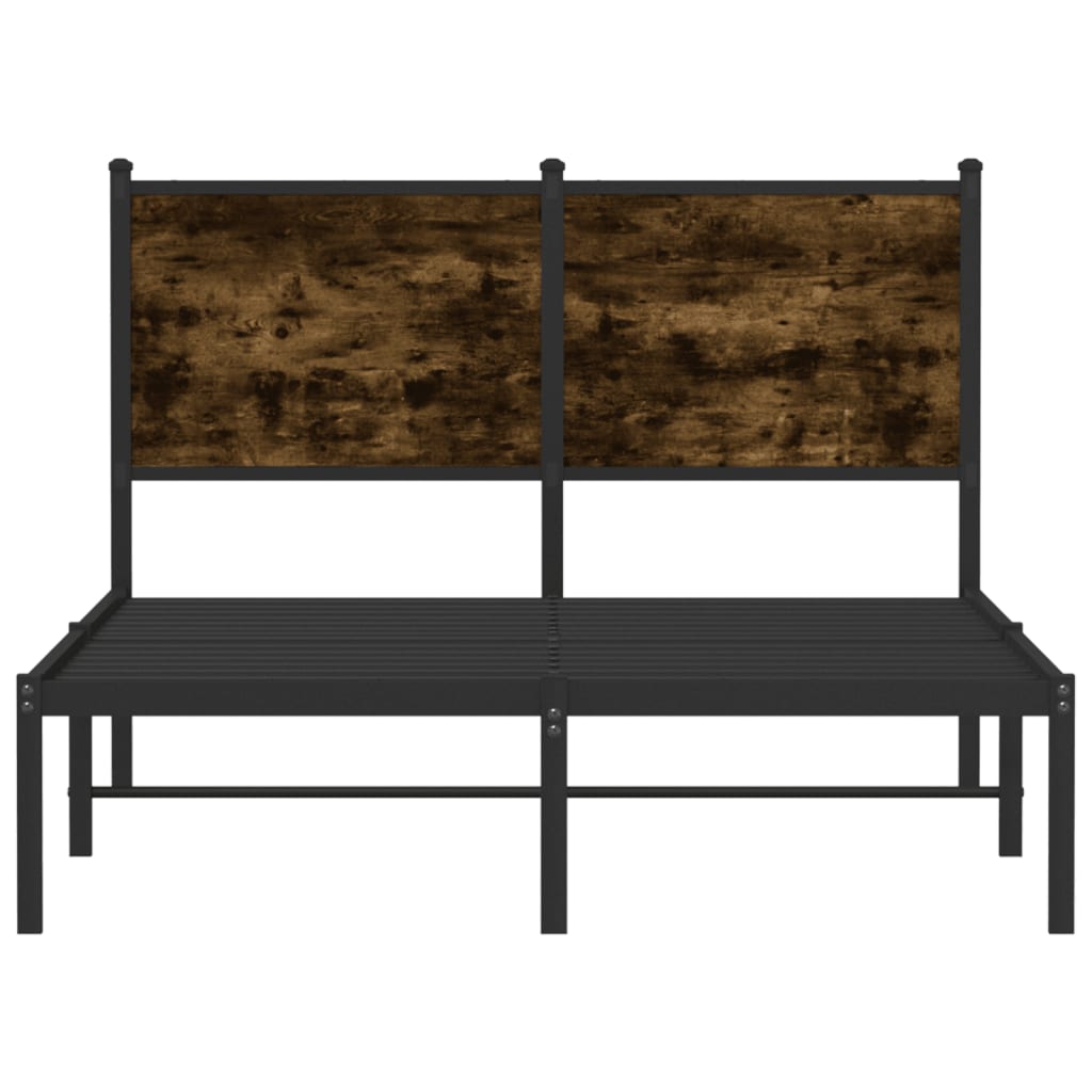 sengeramme uden madras 120x190 cm metal røget egetræsfarve