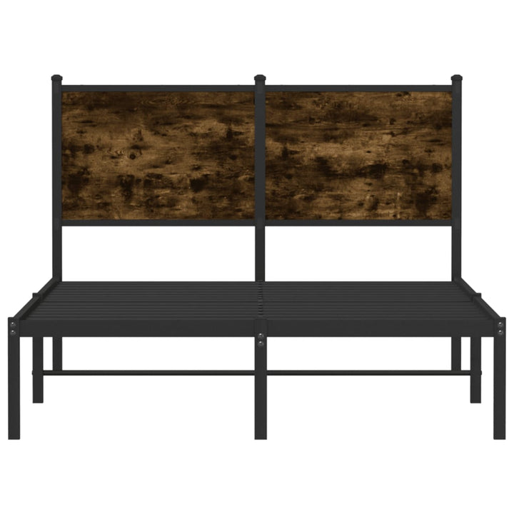 sengeramme uden madras 120x190 cm metal røget egetræsfarve
