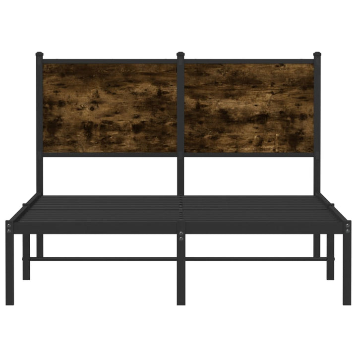 sengeramme uden madras 120x200 cm metal røget egetræsfarve