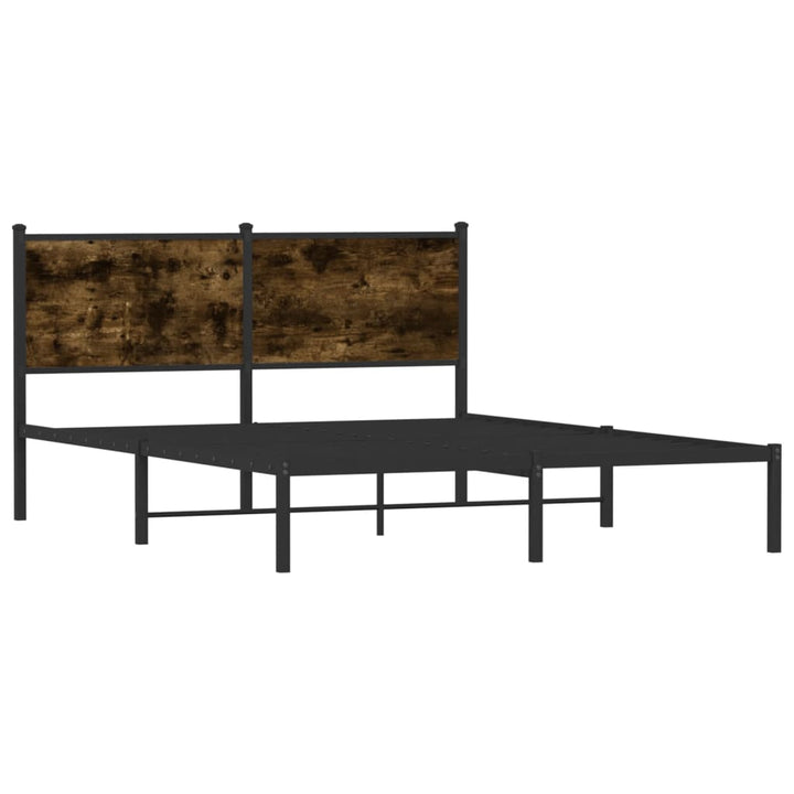 sengeramme uden madras 137x190 cm metal røget egetræsfarve
