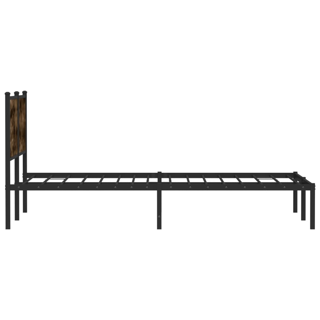 sengeramme uden madras 137x190 cm metal røget egetræsfarve