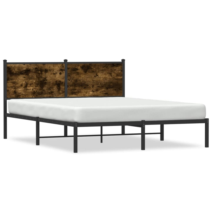 sengeramme uden madras 140x190 cm metal røget egetræsfarve