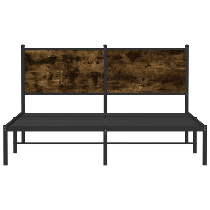 sengeramme uden madras 140x190 cm metal røget egetræsfarve