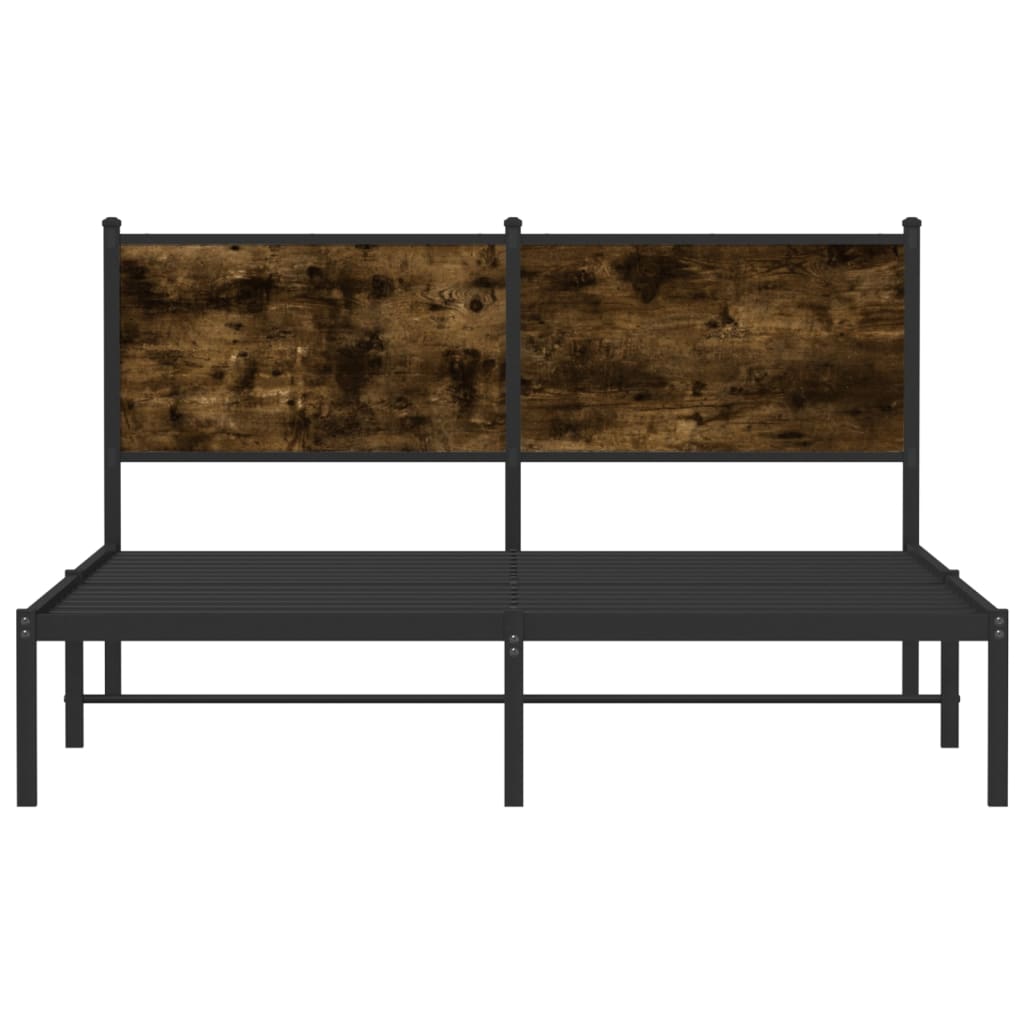 sengeramme uden madras 140x200 cm metal røget egetræsfarve