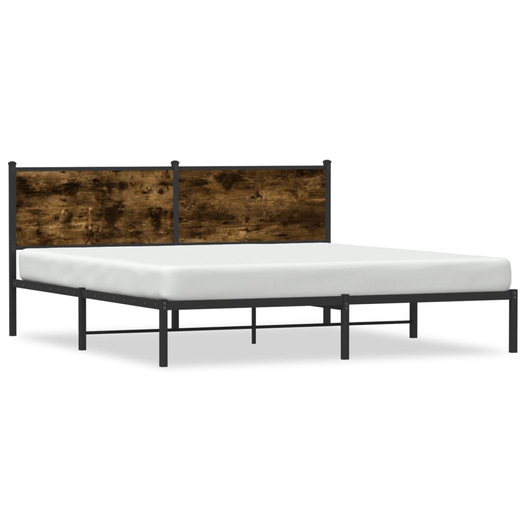 sengeramme uden madras 160x200 cm metal røget egetræsfarve