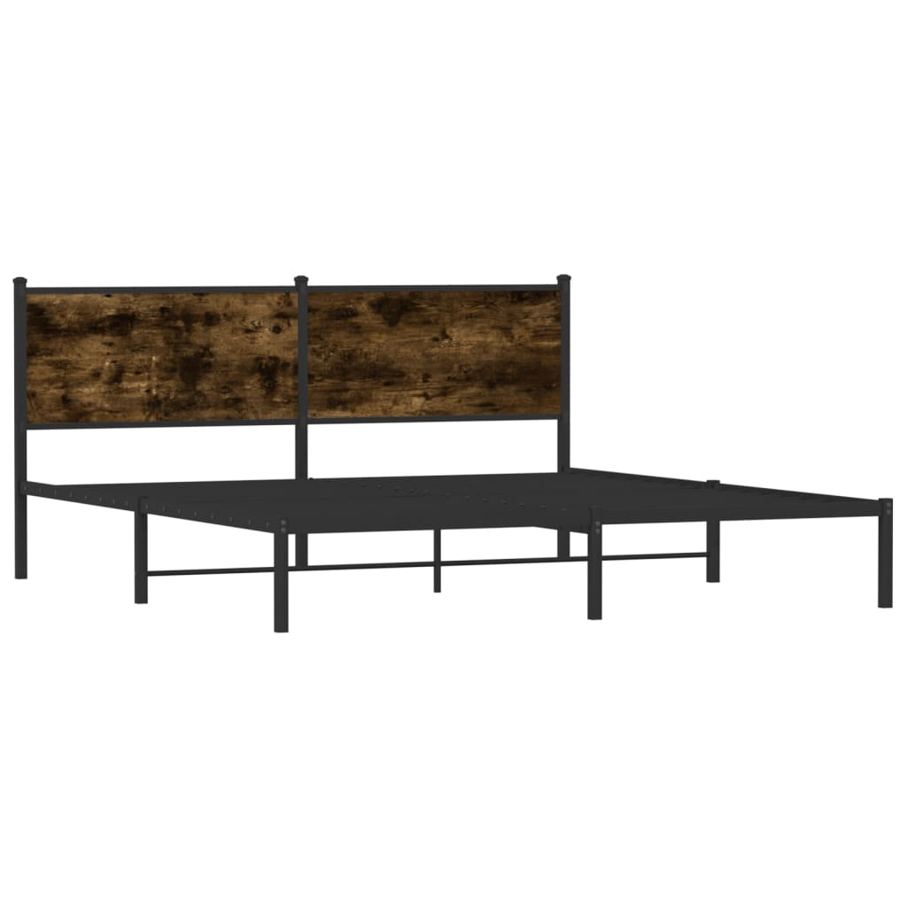sengeramme uden madras 160x200 cm metal røget egetræsfarve