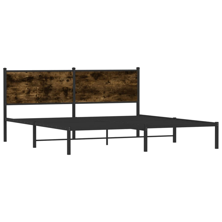 sengeramme uden madras 160x200 cm metal røget egetræsfarve