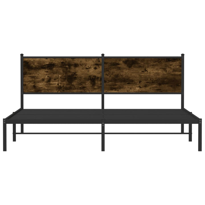 sengeramme uden madras 160x200 cm metal røget egetræsfarve