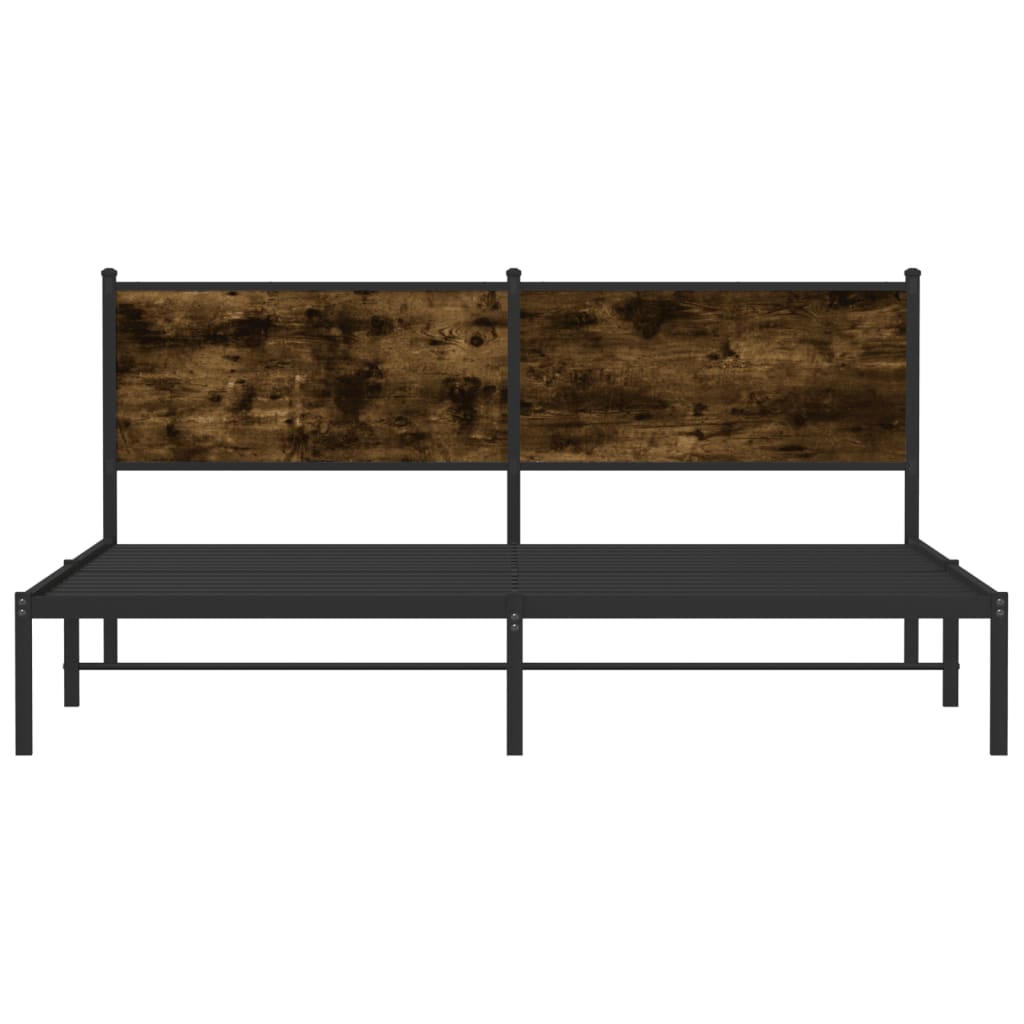sengeramme uden madras 160x200 cm metal røget egetræsfarve