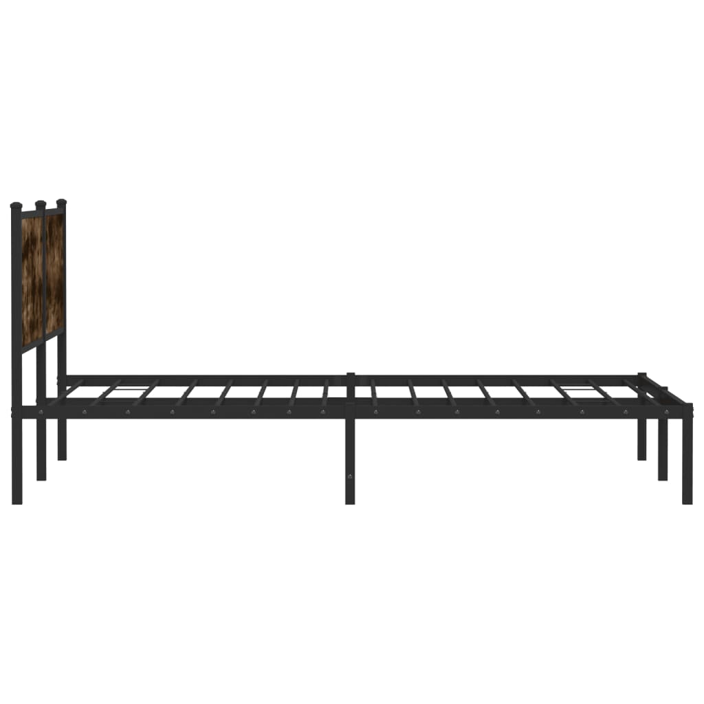 sengeramme uden madras 160x200 cm metal røget egetræsfarve
