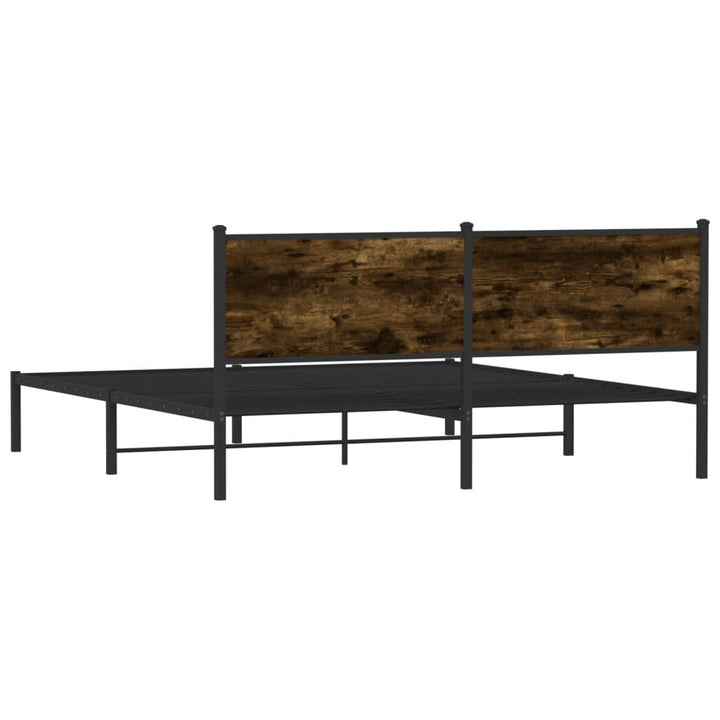 sengeramme uden madras 160x200 cm metal røget egetræsfarve