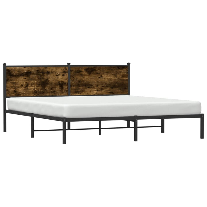 sengeramme uden madras 180x200 cm metal røget egetræsfarve