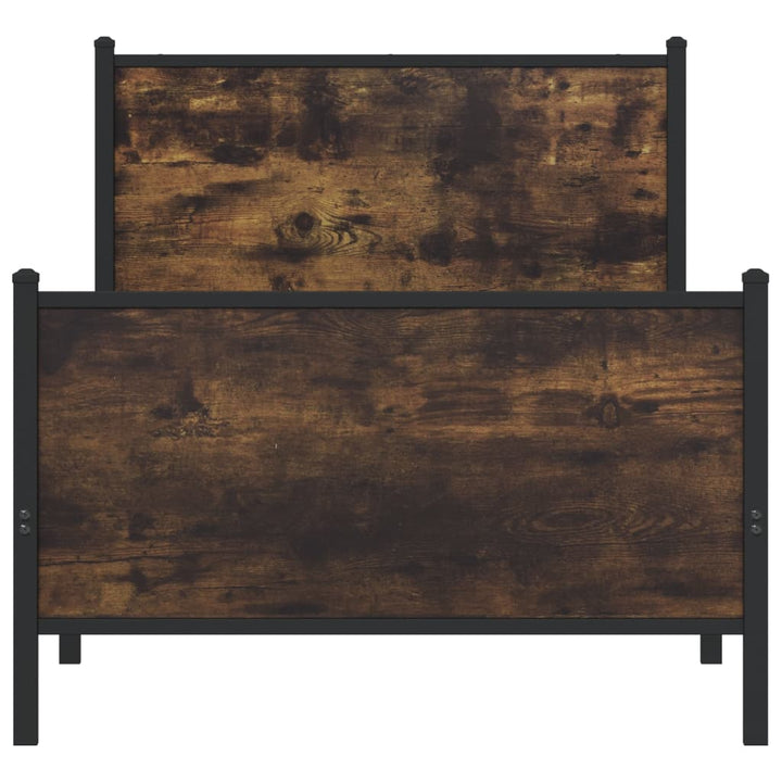 sengeramme uden madras 75x190 cm metal røget egetræsfarve