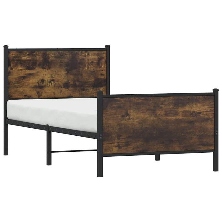 sengeramme uden madras 80x200 cm metal røget egetræsfarve