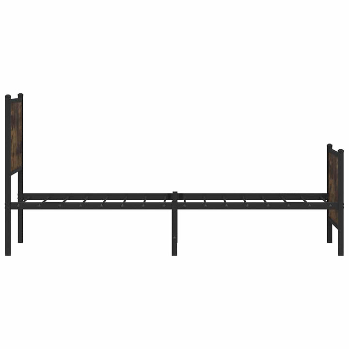 sengeramme uden madras 80x200 cm metal røget egetræsfarve