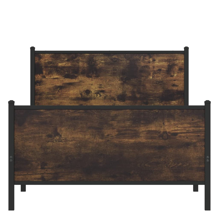 sengeramme uden madras 100x200 cm metal røget egetræsfarve
