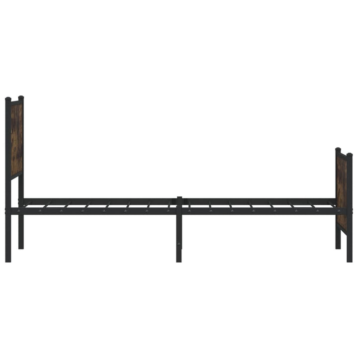 sengeramme uden madras 100x200 cm metal røget egetræsfarve