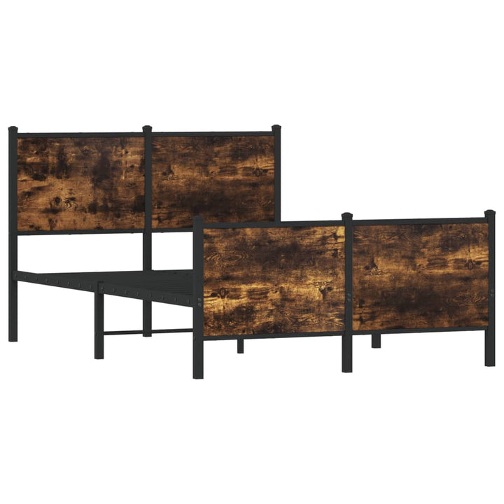 sengeramme uden madras 120x200 cm metal røget egetræsfarve