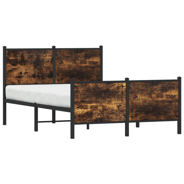 sengeramme uden madras 120x200 cm metal røget egetræsfarve