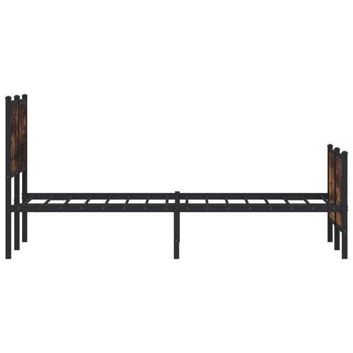 sengeramme uden madras 137x190 cm metal røget egetræsfarve