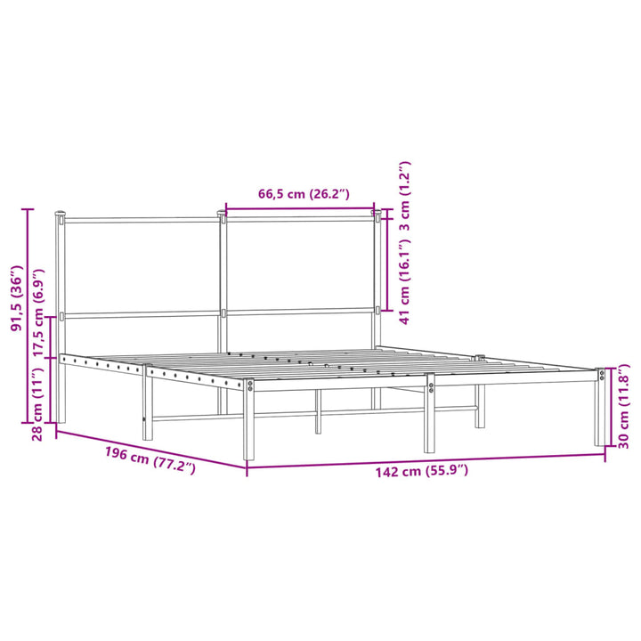 sengeramme uden madras 137x190 cm sonoma-eg