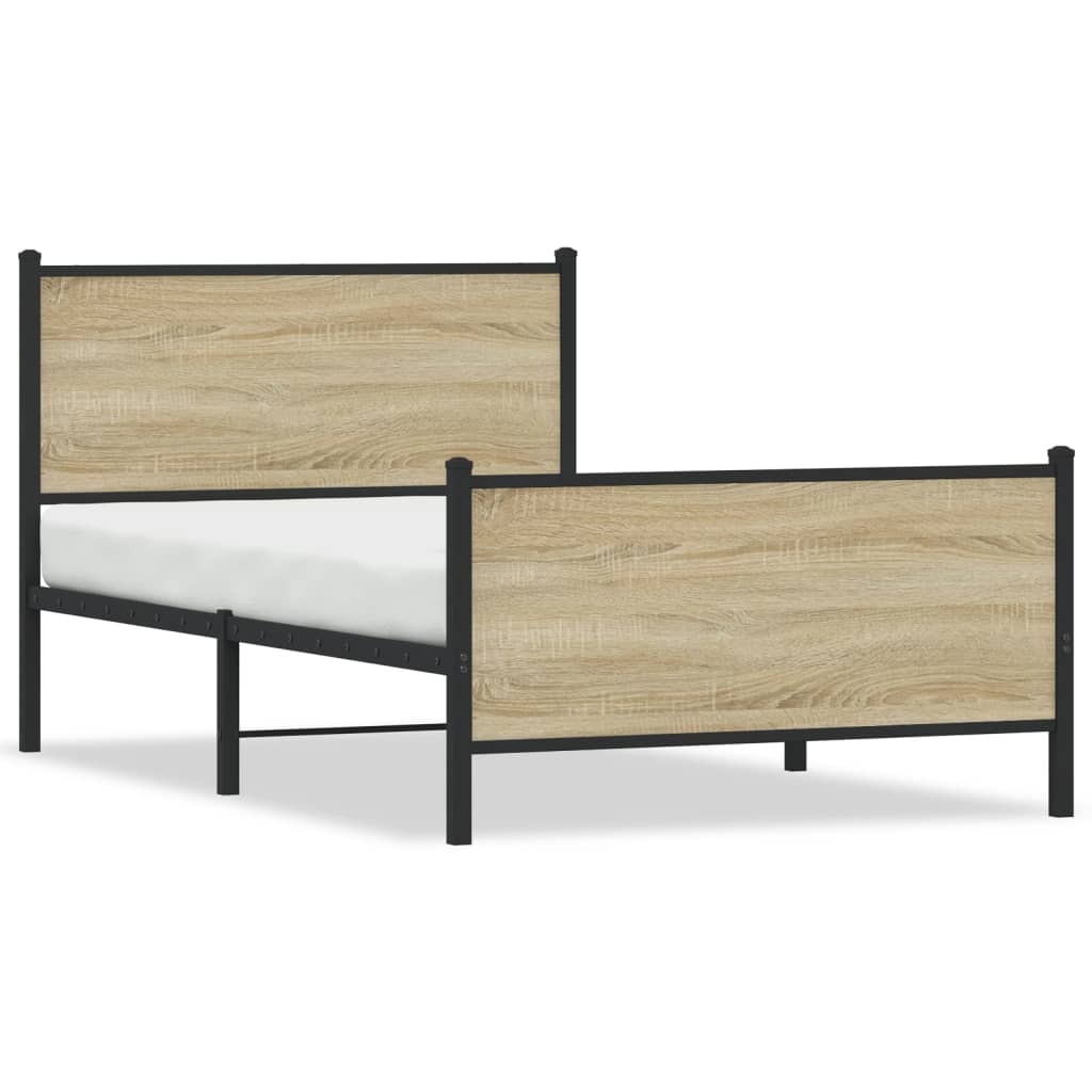 sengeramme uden madras 100x200 cm metal sonoma-eg
