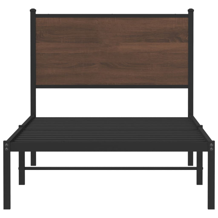 sengeramme 80x200 cm uden madras metal brun egetræsfarve